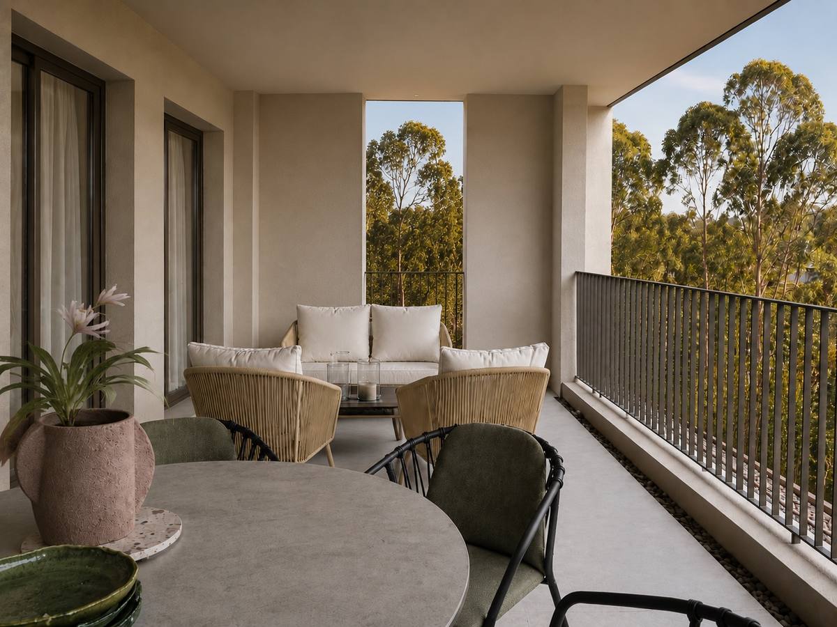 Private balcony lifestyle render